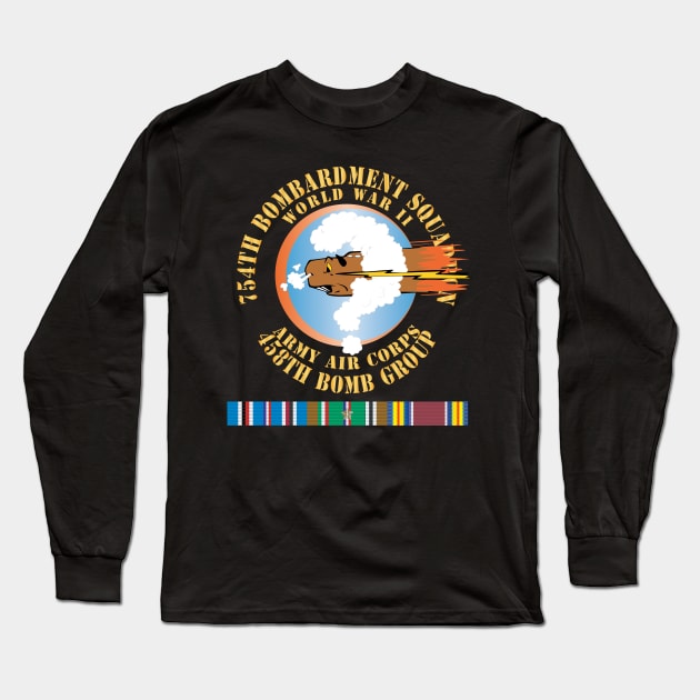 754th Bombardment Squadron - 458th Bomb Group - WWII w EUR SVC X 300 Long Sleeve T-Shirt by twix123844